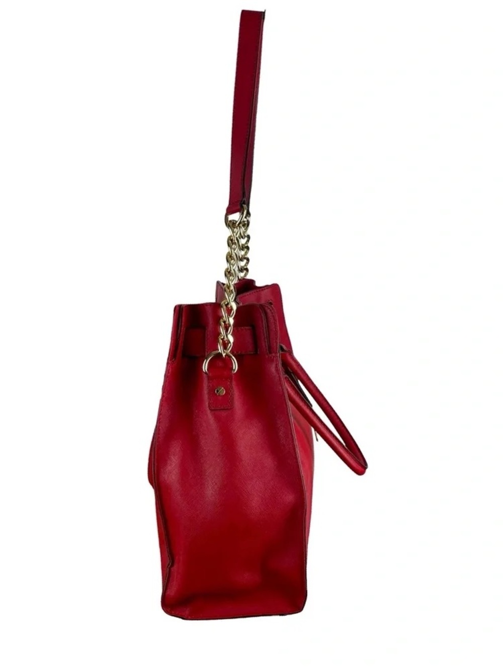 Michael Kors Large Hamilton Red Saffiano Leather Satchel/Crossbody NWOT - Picture 6 of 9